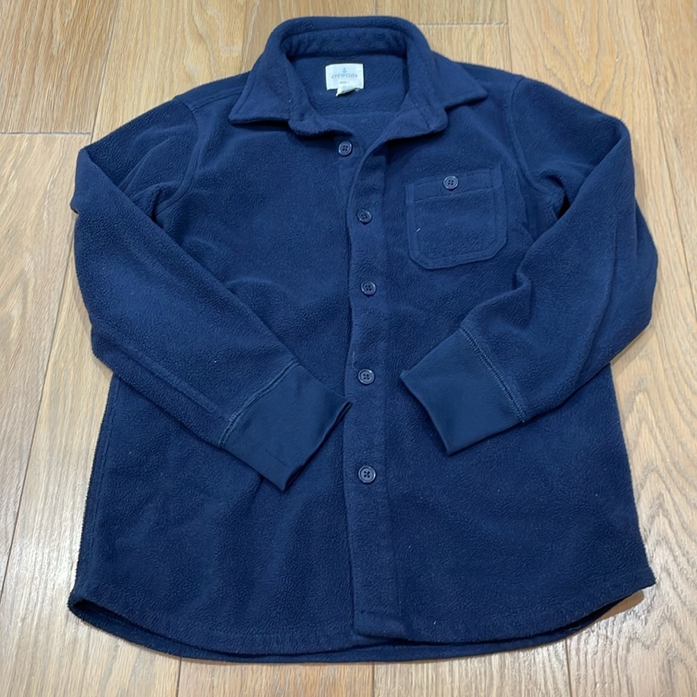 Crewcuts Navy Blue Fleece Button-Up Shirt Boys S